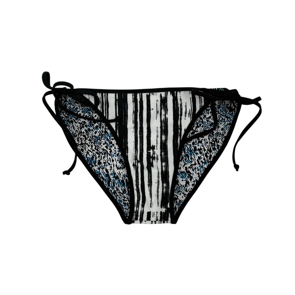 Volcom Bikini Bottom SZ Medium NEW Stay Tuned Ties Black White Swim Reversible